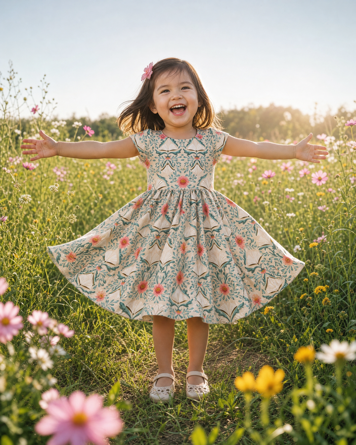 Lebhaftes Tulpen-Garten-Blumen-Bambus-Wirbelkleid
