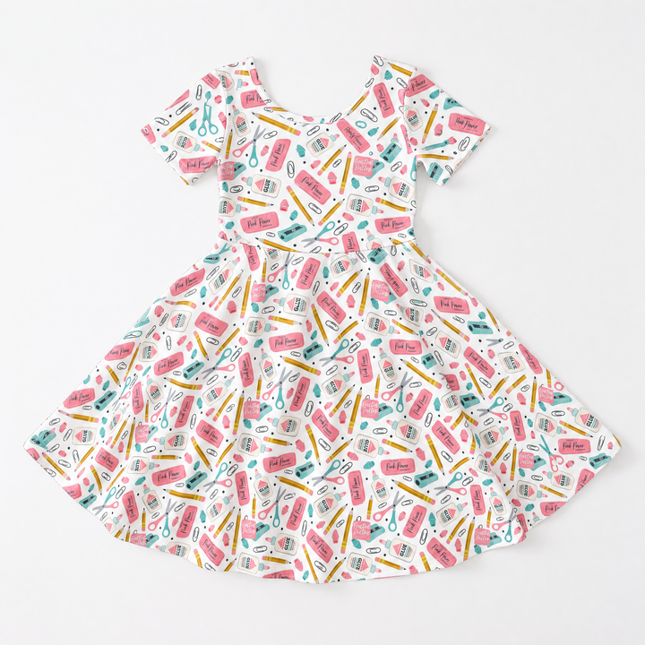 Pink Power School Supplies Bamboo Twirl Dress