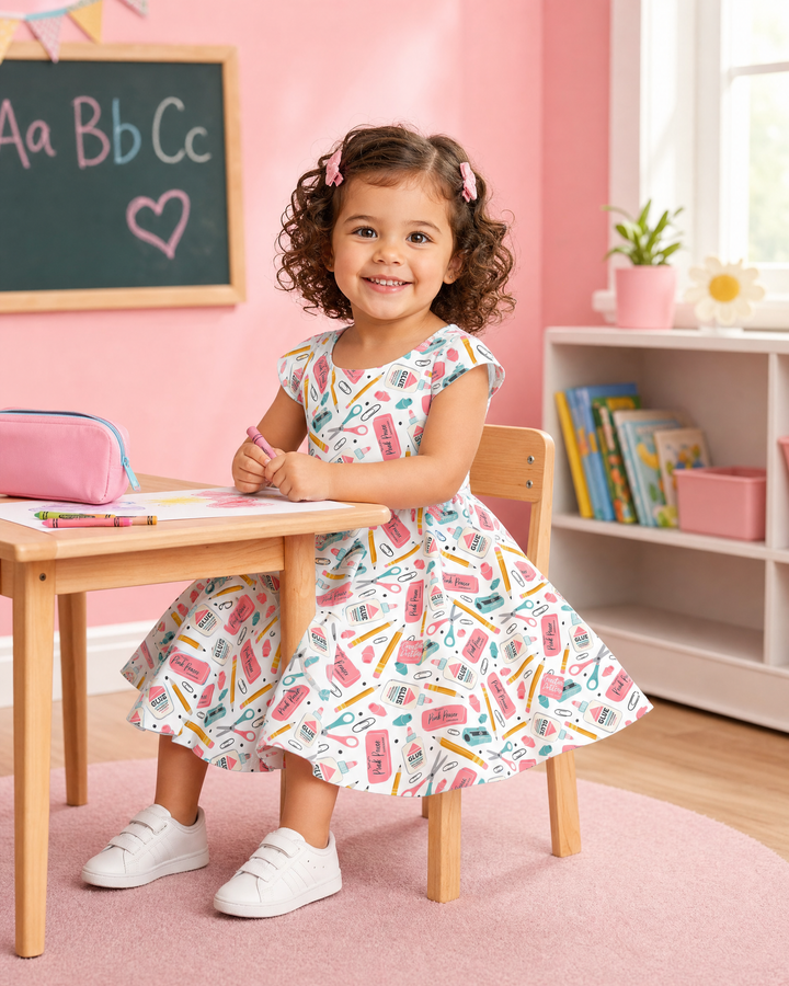 Pink Power School Supplies Bamboo Twirl Dress