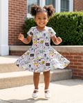 School Days Doodles Bamboo Twirl Dress