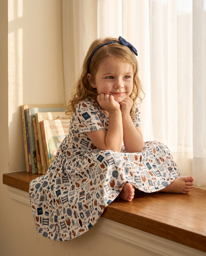 Vintage Library Learning Bamboo Twirl Dress