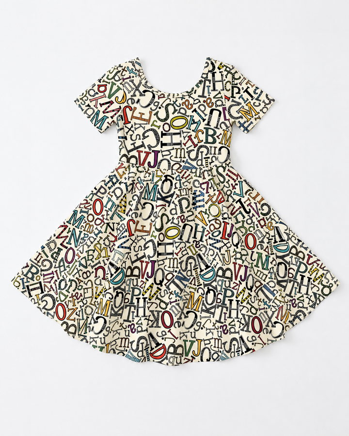 Alphabet Mix-Up Bamboo Twirl Dress