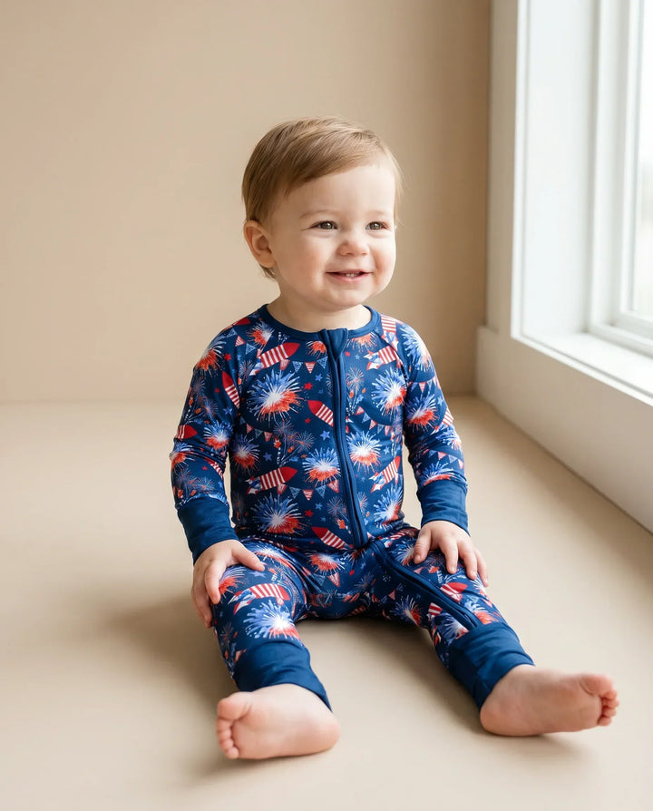 Firework Bamboo Convertible Zippered Romper