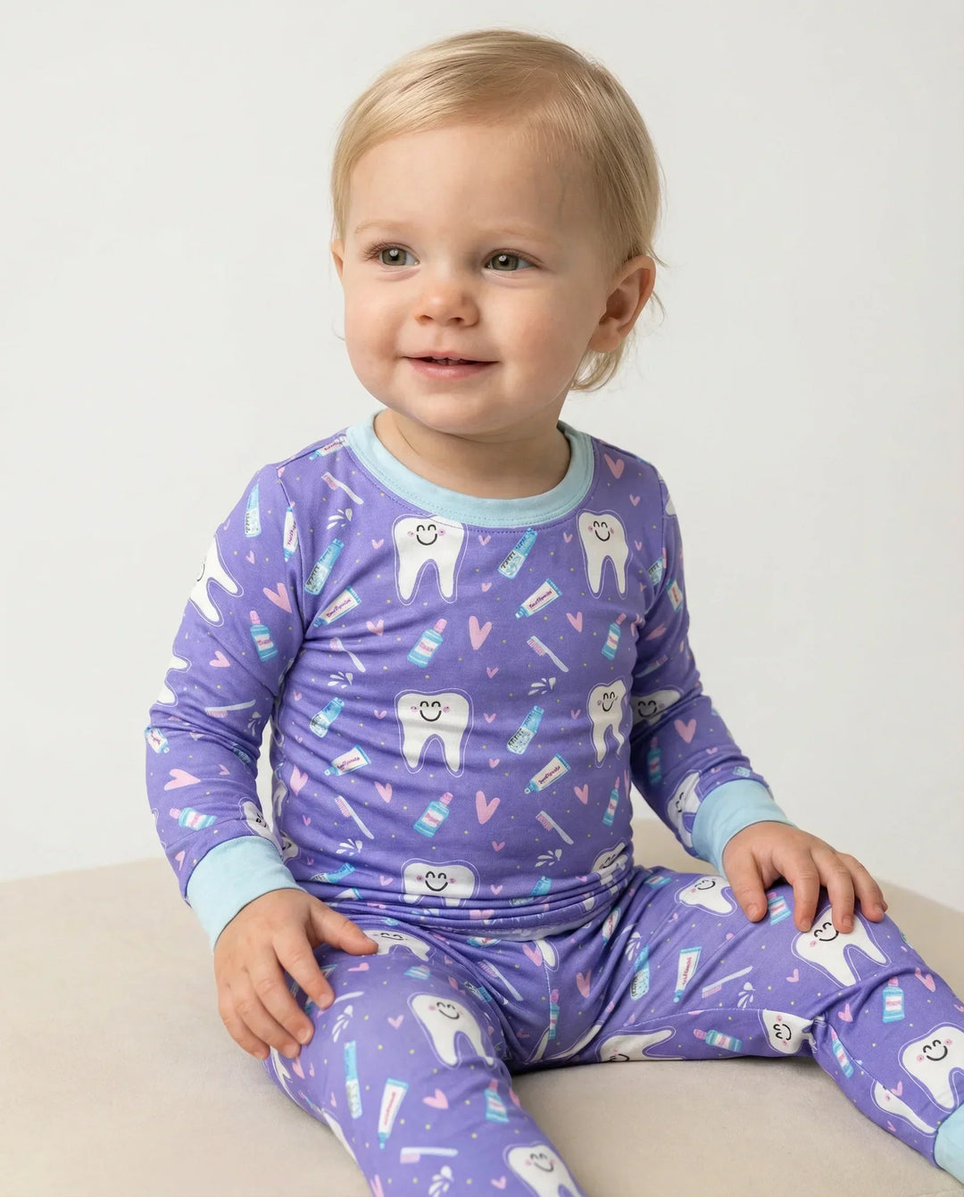 Brushing Teeth Bamboo Two-Piece Pajama Set