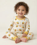Bienen-und-Blumen-Bambus-Zweiteiler-Pyjama-Set