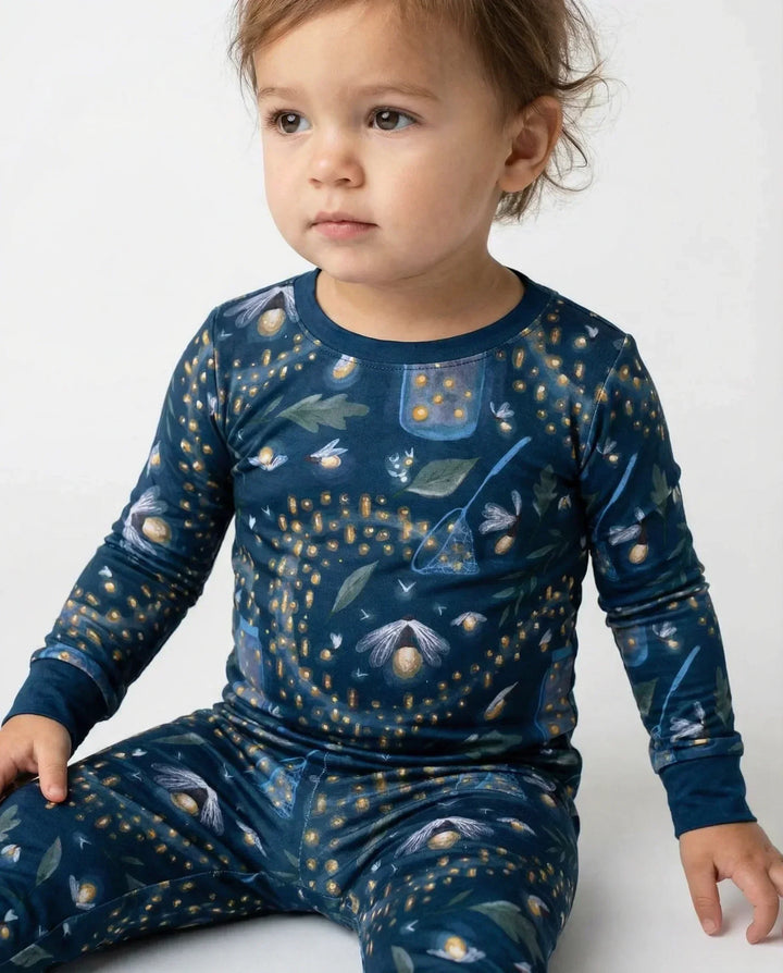Zweiteiliger Pyjama aus Bambus mit Leuchtkäfern