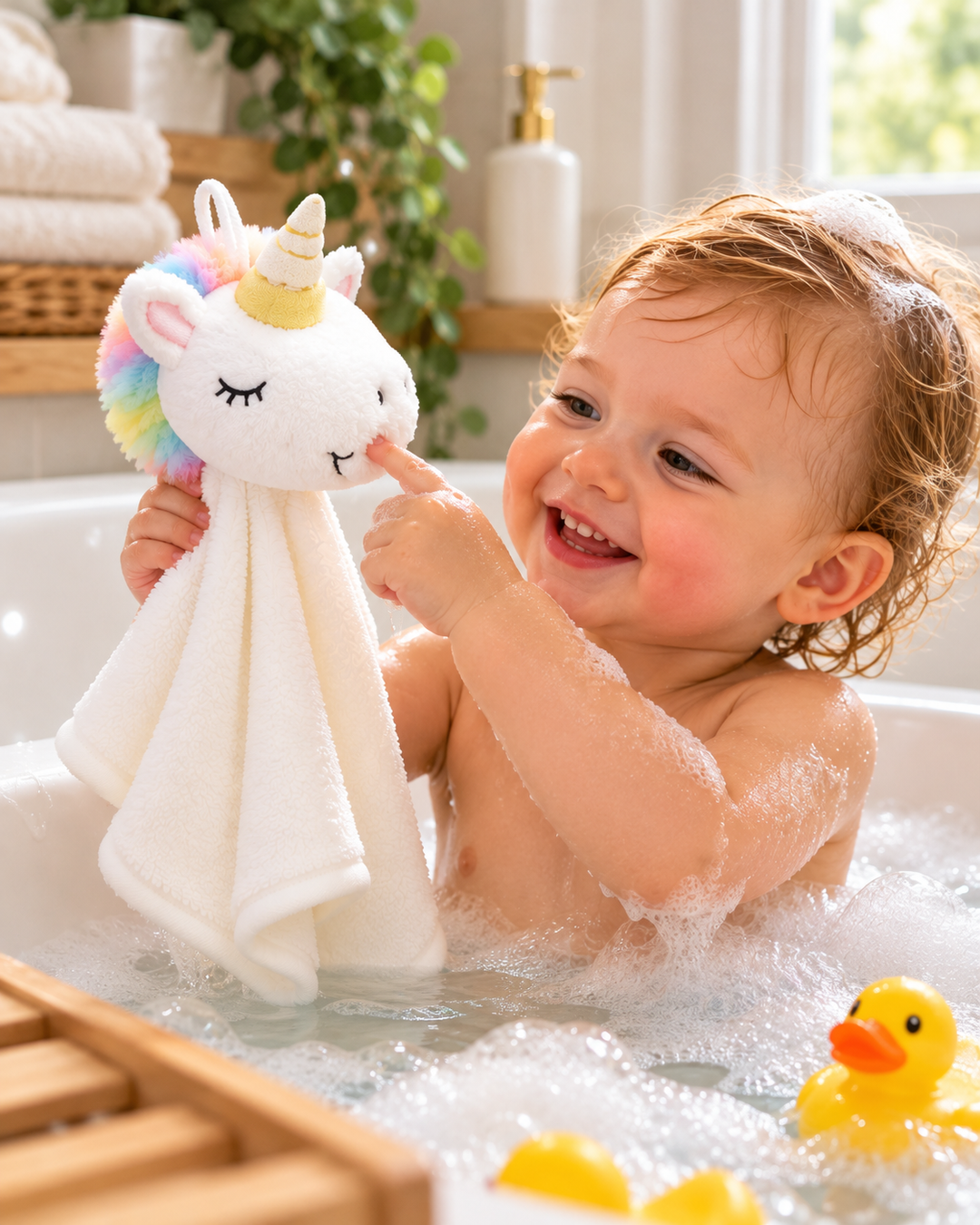 Cute Unicorn Puppet Washcloth