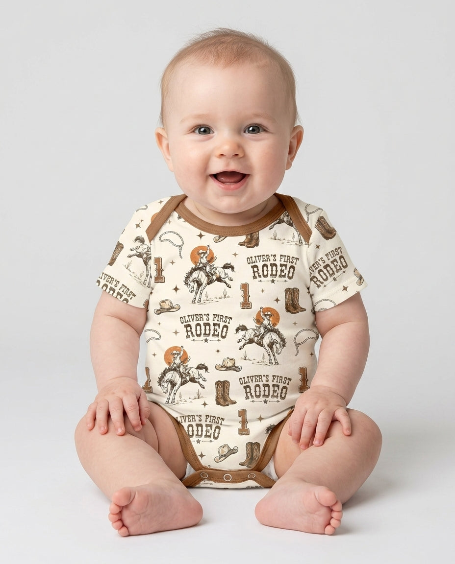 Gerippte Babykleidung mit individuellem Foto - Weich &amp; Skizzenhaft