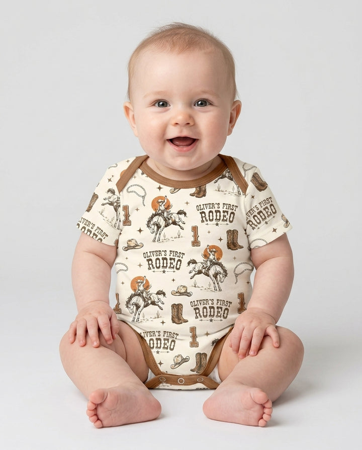 Gerippte Babykleidung mit individuellem Foto - Weich &amp; Skizzenhaft