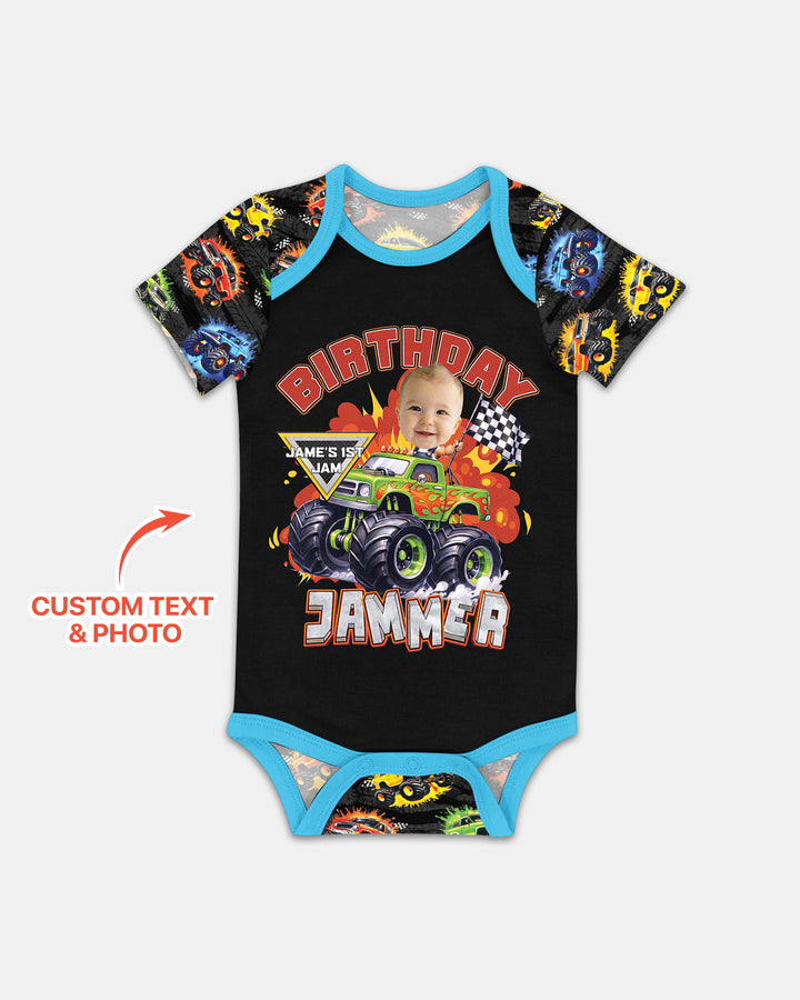 Birthday Truck Rally Bamboo Bodysuit