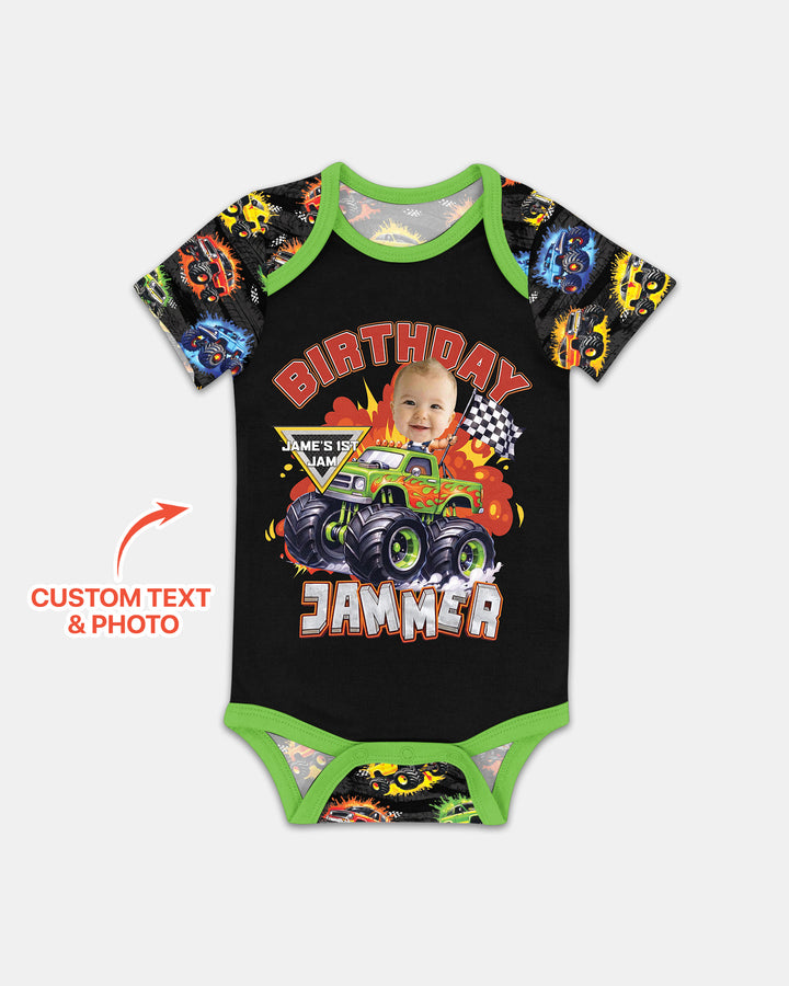 Birthday Truck Rally Bamboo Bodysuit