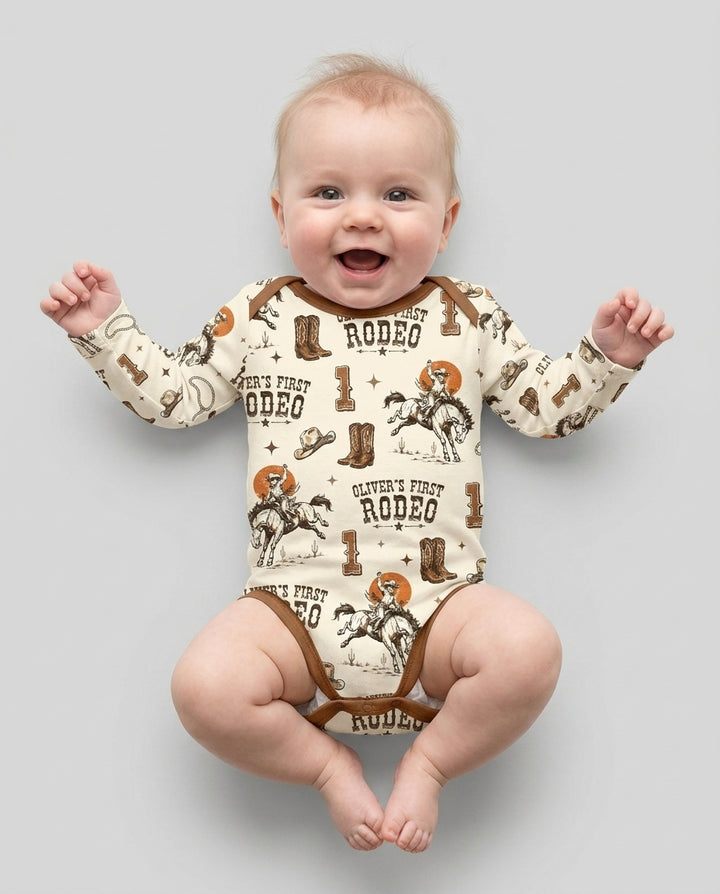 Gerippte Babykleidung mit individuellem Foto - Weich &amp; Skizzenhaft