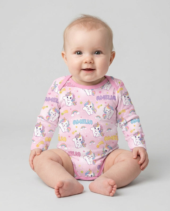 Gerippte Babykleidung mit individuellem Foto - Weich &amp; Skizzenhaft