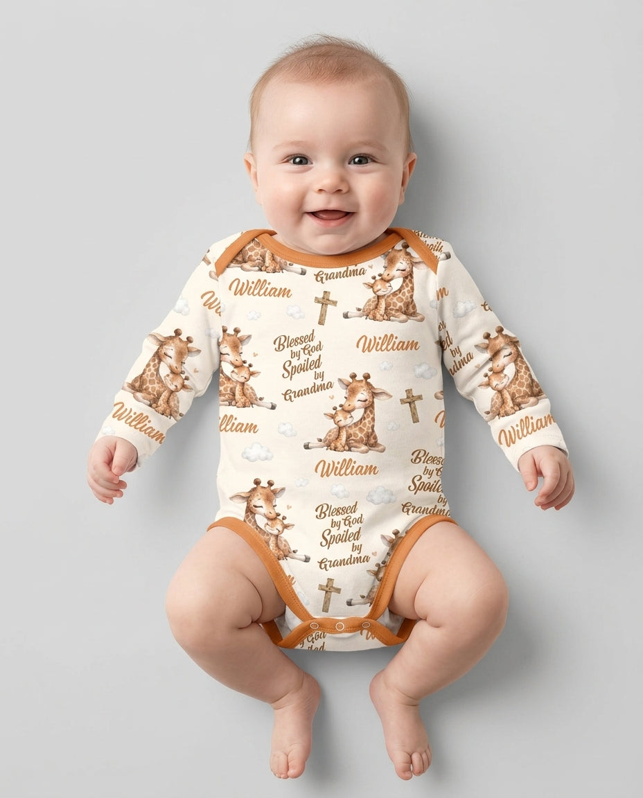 Gerippte Babykleidung mit individuellem Foto - Weich &amp; Skizzenhaft