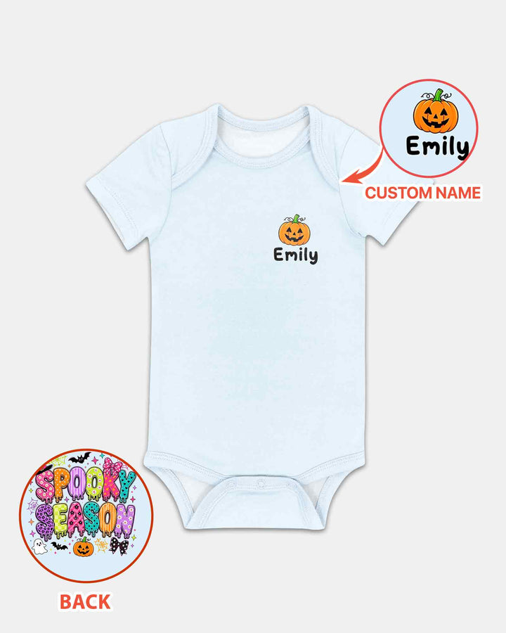 Personalized Spooky Season Pumpkin Ghost Bamboo Bodysuit