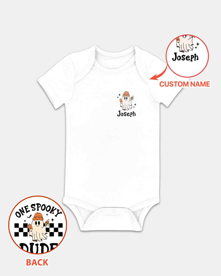 Personalized One Spooky Dude Pumpkin Bamboo Bodysuit