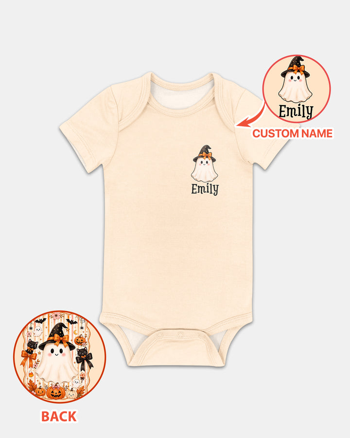 Personalized First Halloween Ghost Bamboo Bodysuit
