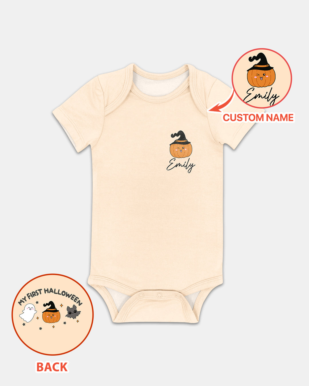 Personalized My First Halloween Ghost Bamboo Bodysuit