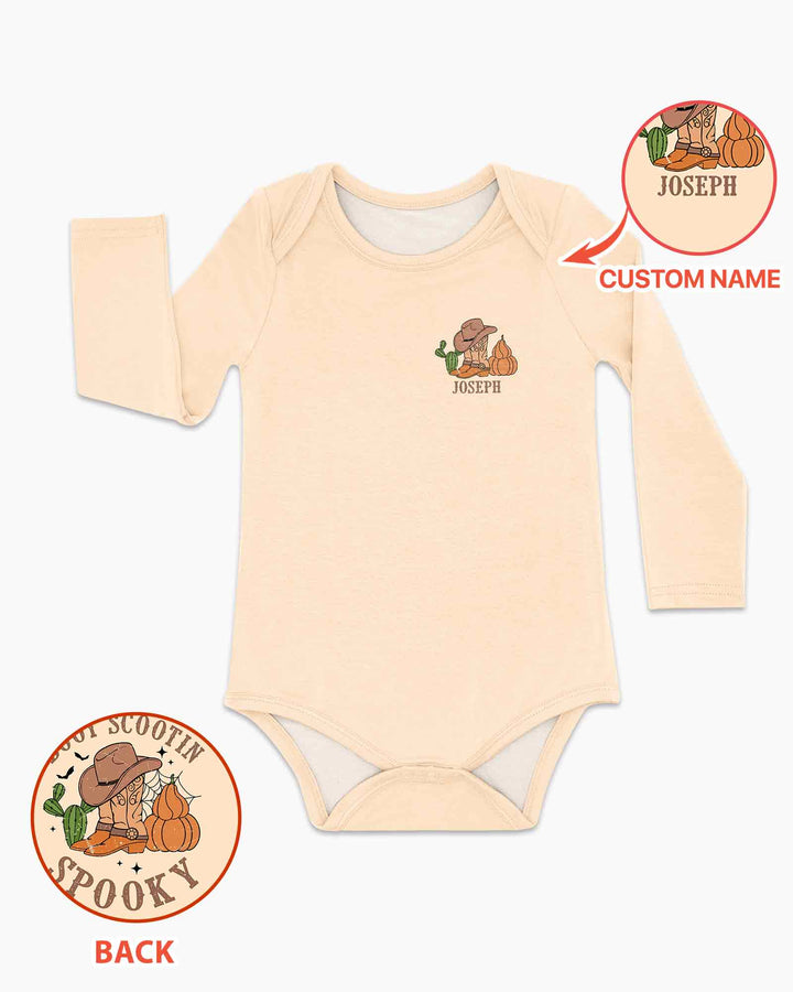 Personalized Spooky Cowboy Cowgirl Bamboo Bodysuit