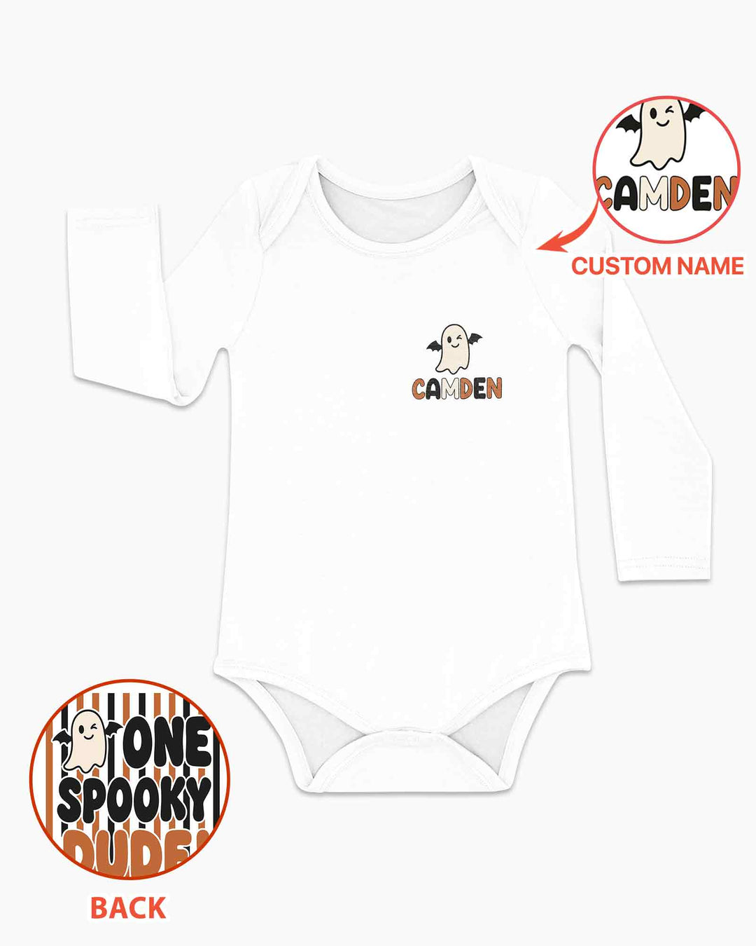 Personalized One Spooky Dude Bamboo Bodysuit