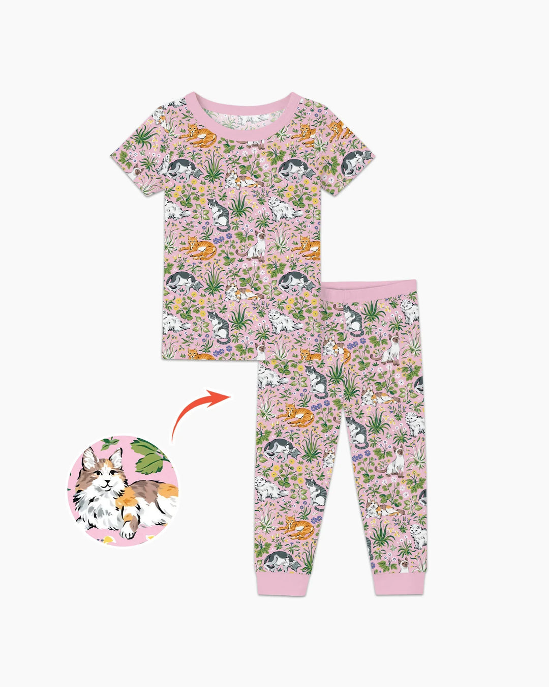 Zweiteiliges, kurzärmliges Pyjama-Set mit Marienkäfern