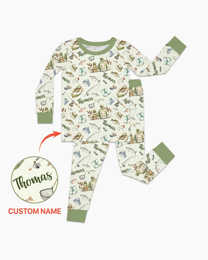 Zweiteiliges Langarm-Pyjama-Set mit Sommerfrüchten