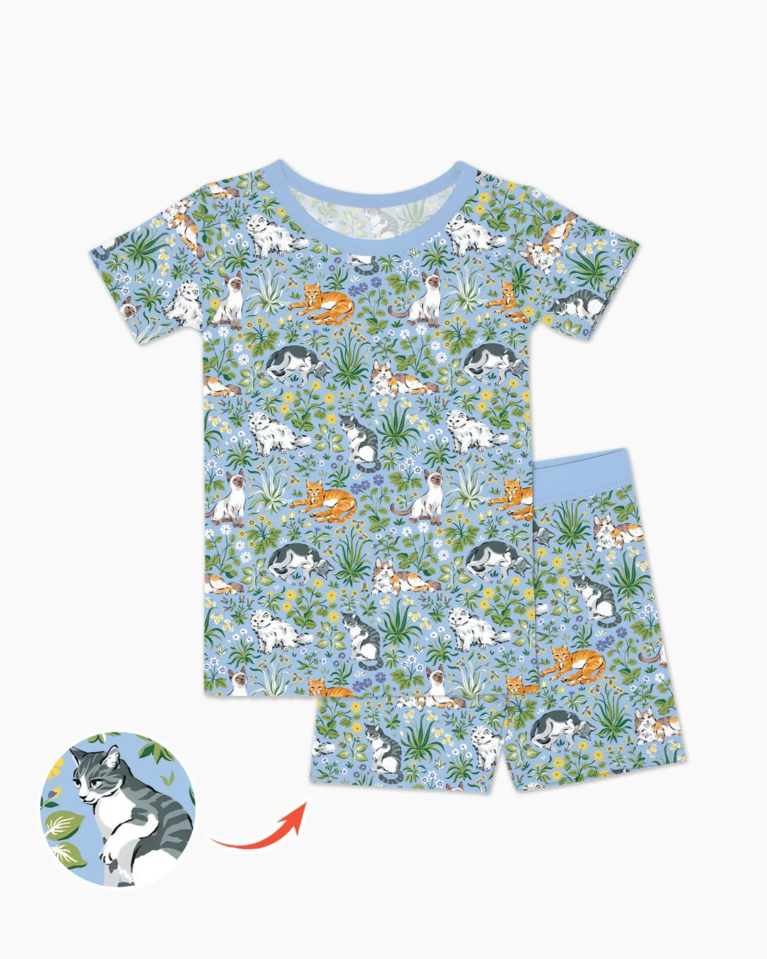Template Zweiteiliges Pyjama-Set mit kurzen Ärmeln und Shorts