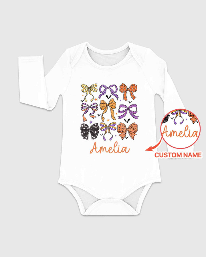 Personalized Halloween Ribbon Bamboo Bodysuit