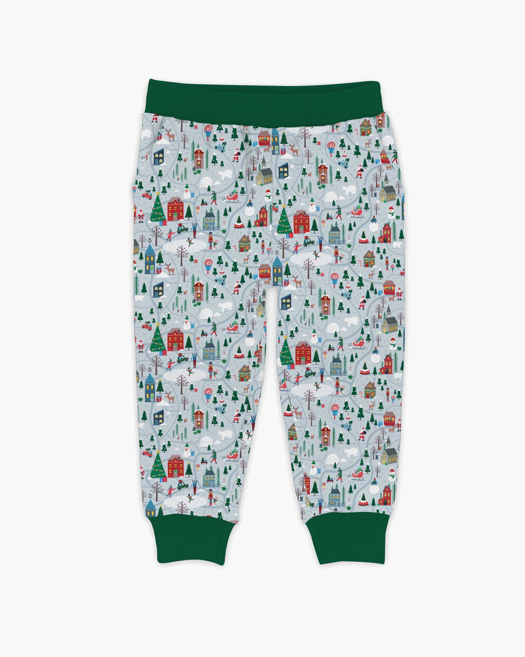 Snowy Christmas Village Map Bamboo Jogger