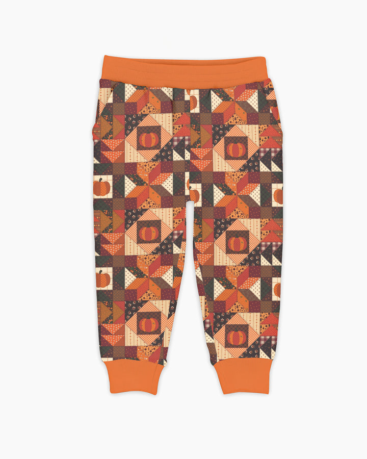 Vintage Pumpkin Patchwork Fall Bamboo Jogger