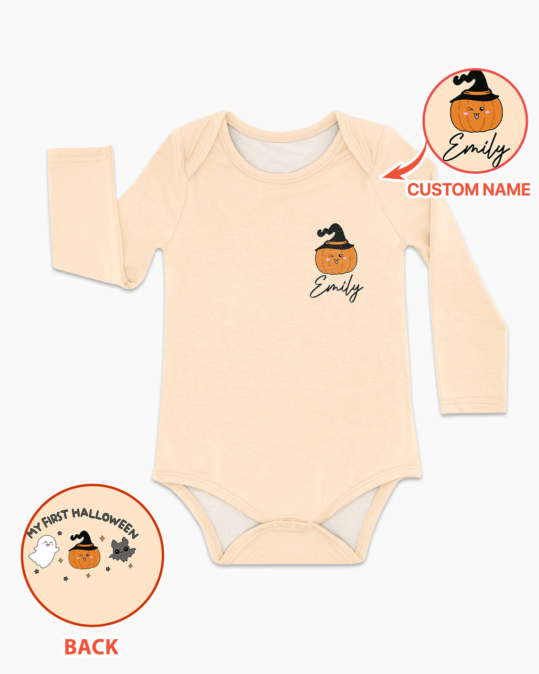 Personalized My First Halloween Ghost Bamboo Bodysuit