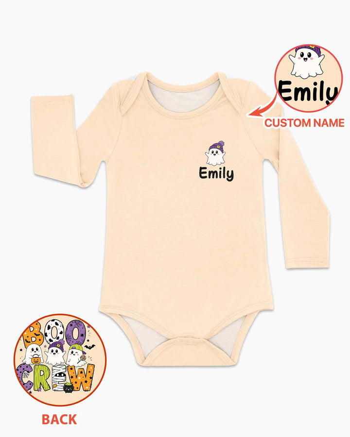 Personalized Boo Crew Halloween Ghost Group Spooky Bamboo Bodysuit