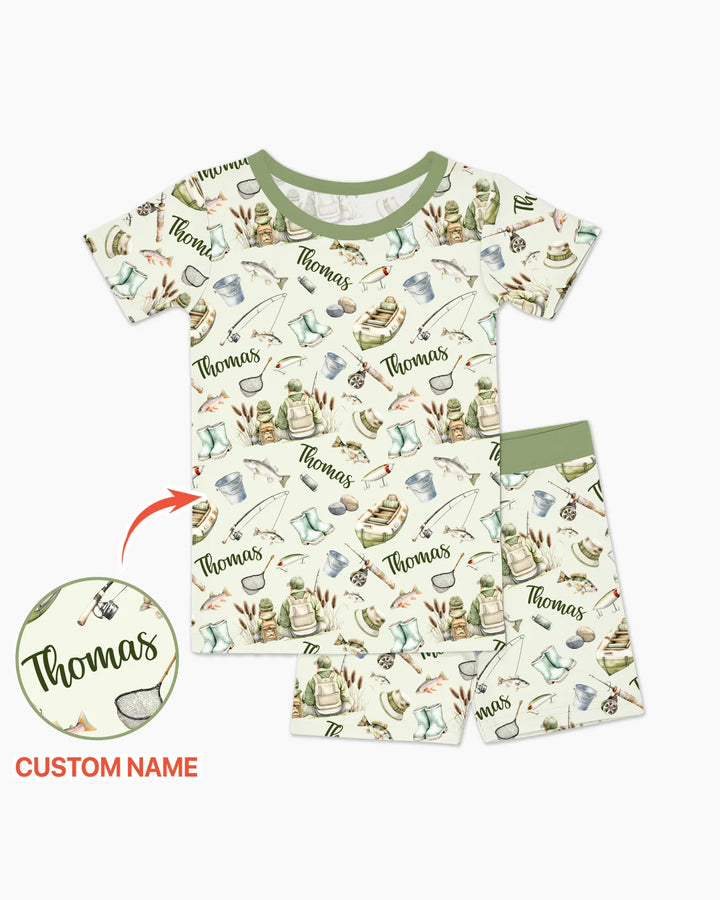 Zweiteiliges Pyjama-Set mit kurzen Ärmeln und Shorts im Sommer-Design