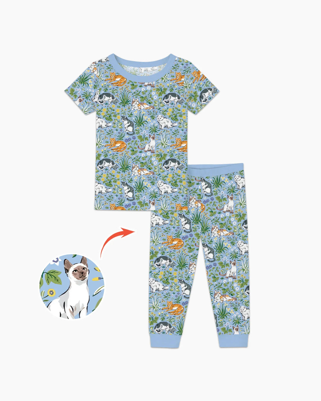 Zweiteiliges, kurzärmliges Pyjama-Set mit Marienkäfern