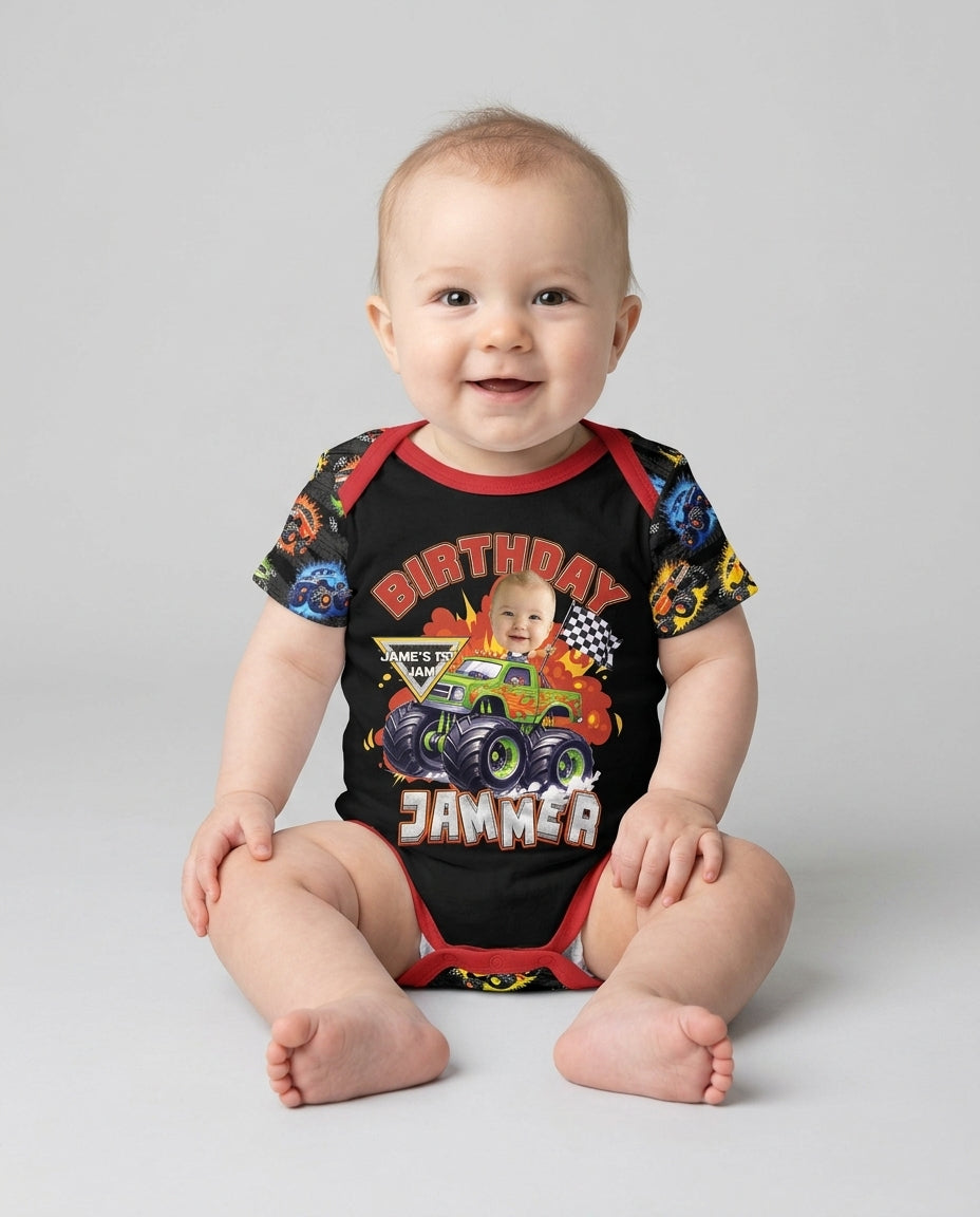 Birthday Truck Rally Bamboo Bodysuit