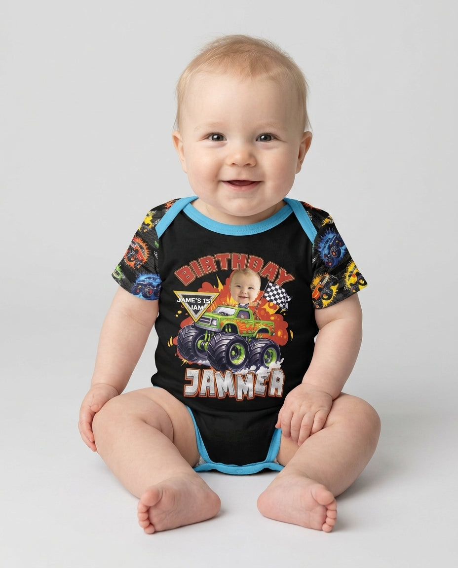 Birthday Truck Rally Bamboo Bodysuit