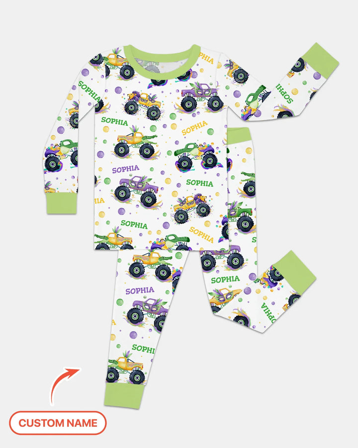Zweiteiliges Langarm-Pyjama-Set mit Sommerfrüchten