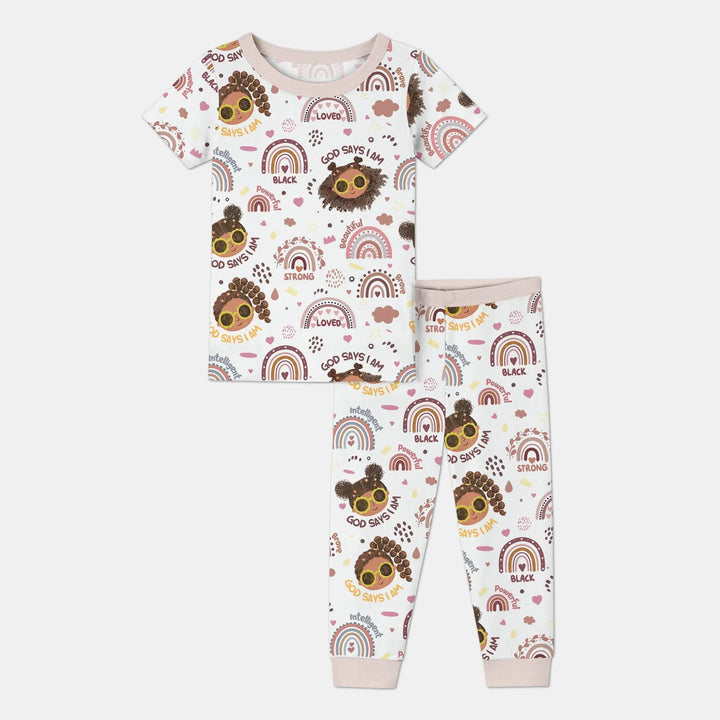 Zweiteiliges, kurzärmliges Pyjama-Set mit Marienkäfern