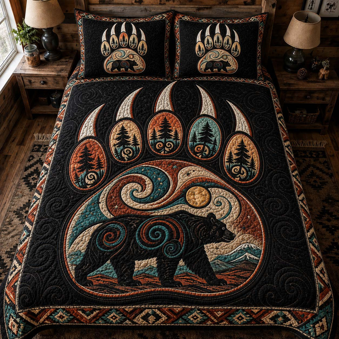 Tribal Bear Paw Bamboo Quilt Bedding Set