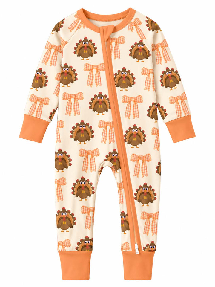 Turkey Bow Thanksgiving Bamboo Convertible Zippy