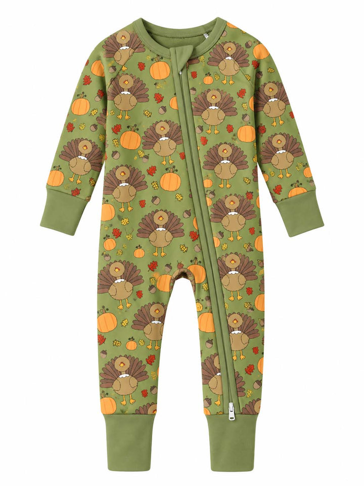 Turkey Pumpkin Fall Bamboo Convertible Zippy