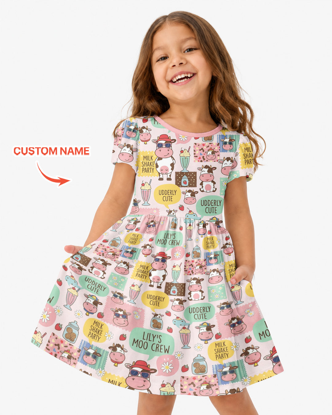 Custom Name The Milkshake Secret Society Bamboo Twirl Dress
