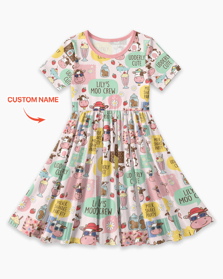 Custom Name The Milkshake Secret Society Bamboo Twirl Dress
