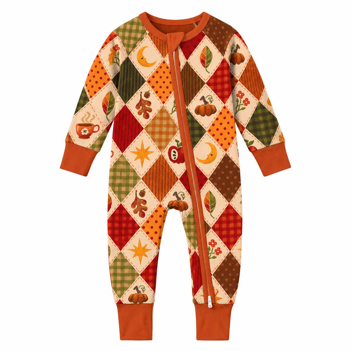 Vintage Autumn Harvest Patchwork Bamboo Convertible Zippy