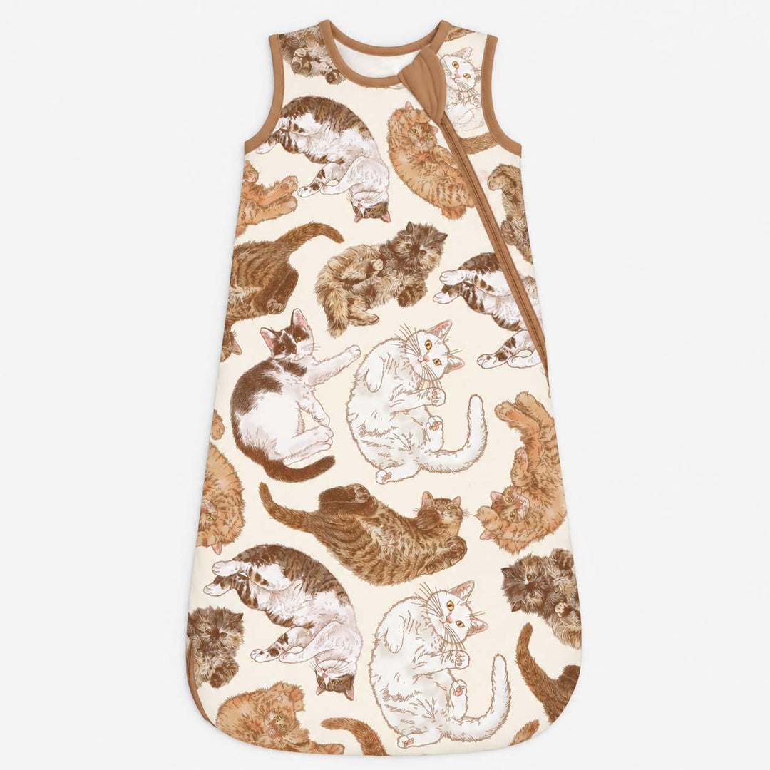 Vintage Cozy Cat Sketches Bamboo Sleep Bag
