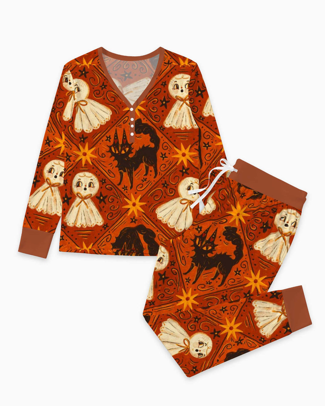 Vintage Ghost Night Bamboo Women Pajama Set