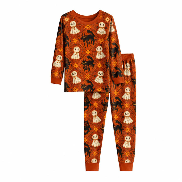 Vintage Ghost Night Bamboo Two Piece Long Sleeve Pajama Set