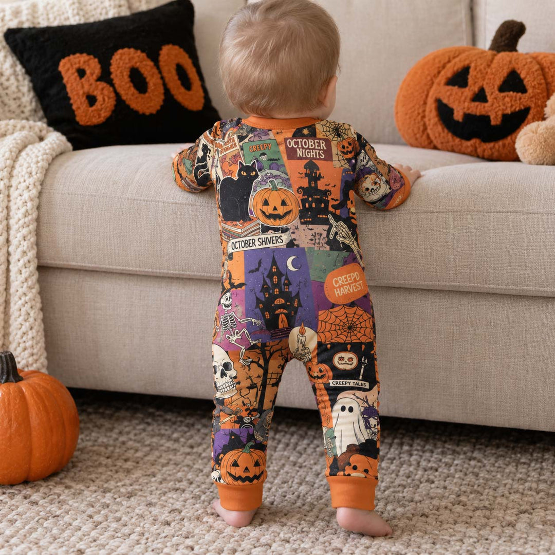 Vintage October Shivers Halloween Bamboo Convertible Zippy