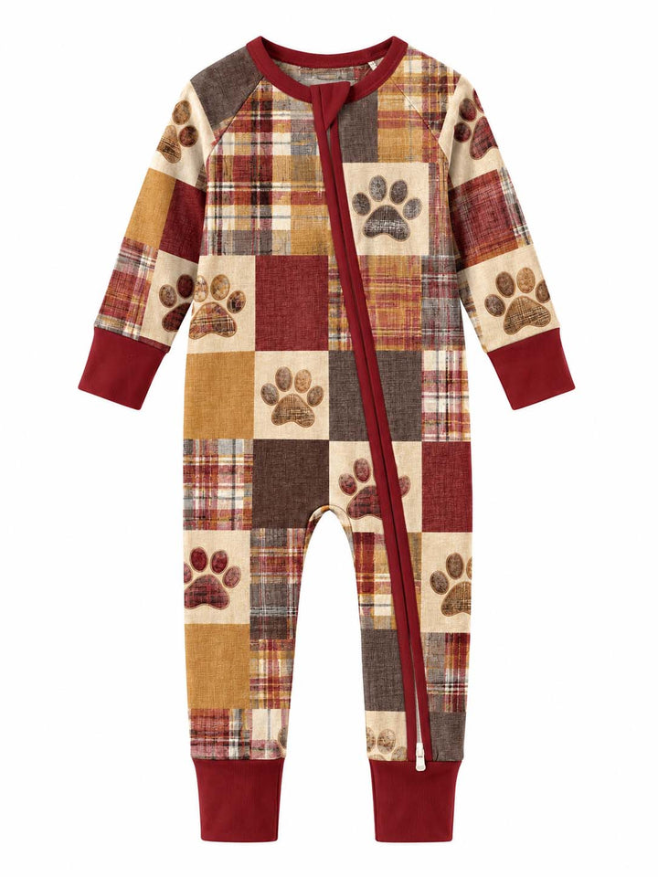 Vintage Plaid Paw Patchwork Bamboo Convertible Zippy