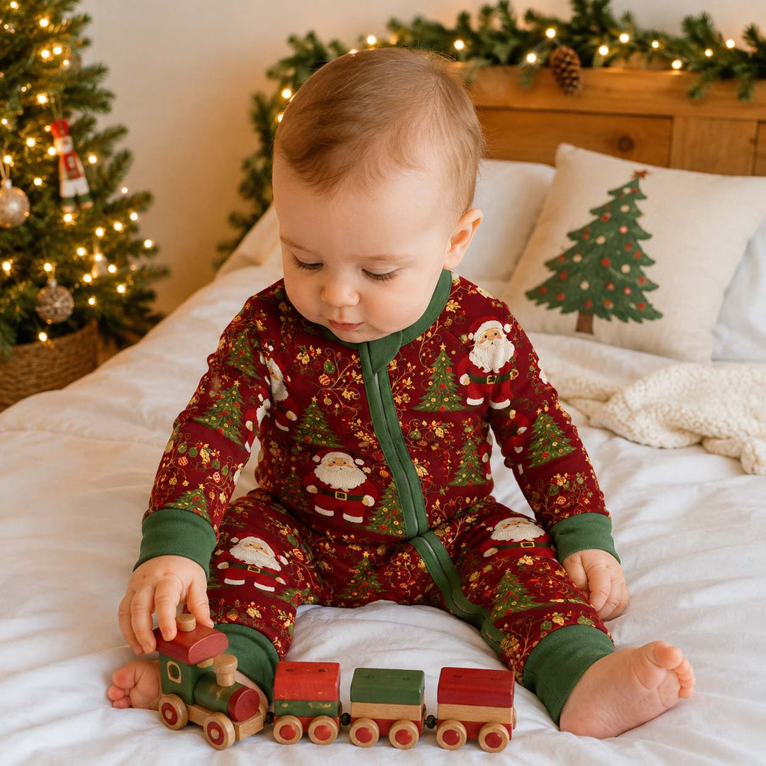 Vintage Santa Christmas Elegance Bamboo Convertible Zippy